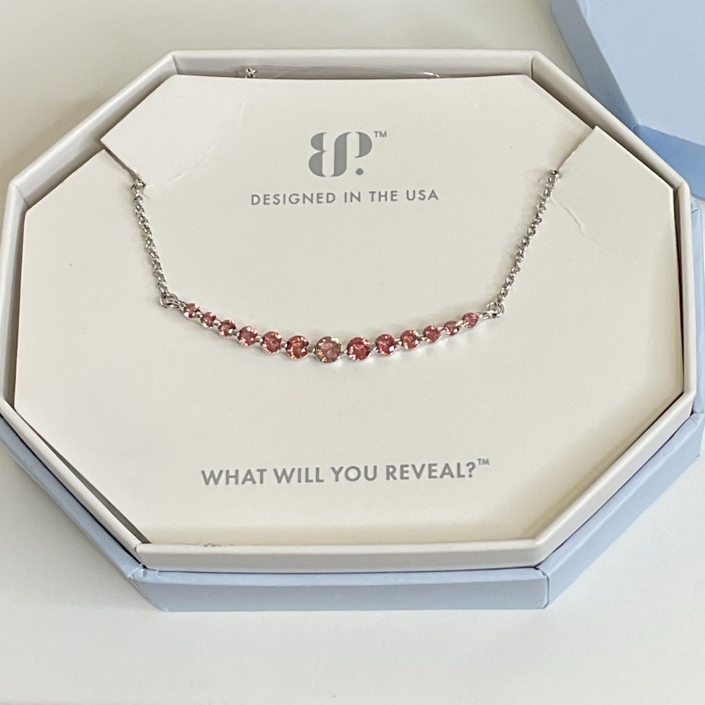 Bomb Party Necklace For The Weekend Light Rhodolite CZ Rhodium Plating